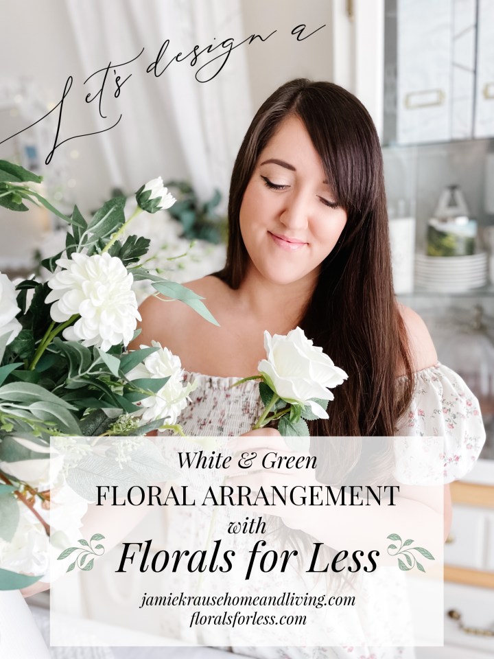 WHITE & GREEN FLORAL ARRANGEMENT WITH FLORALS FOR&nbsp;LESS