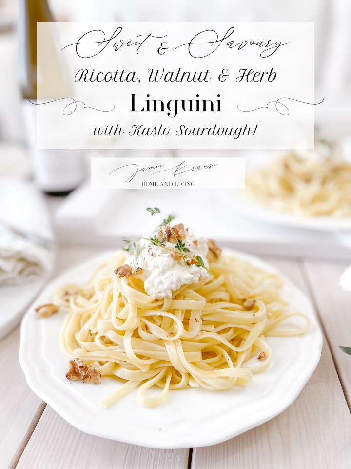 SWEET AND SAVOURY SOURDOUGH LINGUINI WITH RICOTTA, WALNUTS &&nbsp;HERBS