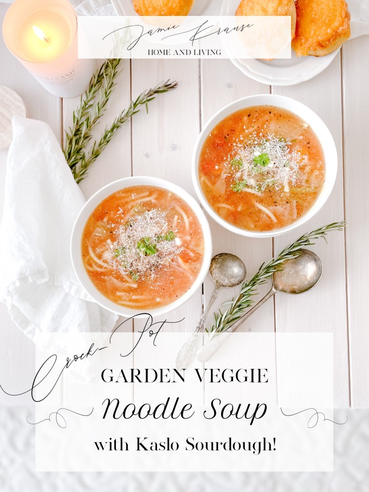 CROCKPOT GARDEN VEGGIE & SOURDOUGH NOODLE&nbsp;SOUP